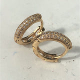 Gold Micro-Pavé CZ Dome Hoop Earrings
