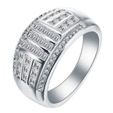 Baguette CZ Grid Wide Men's Ring