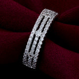 Triple Row CZ Pave Band Ring