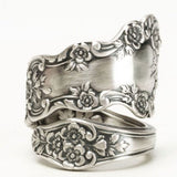 Antique Floral Engraved Spoon Wrap Ring