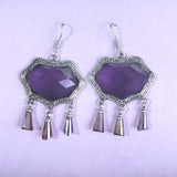 Crystal Tassel Pendant Necklace and Earrings Set
