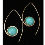 Turquoise-Look Bead Wire Threader Earrings