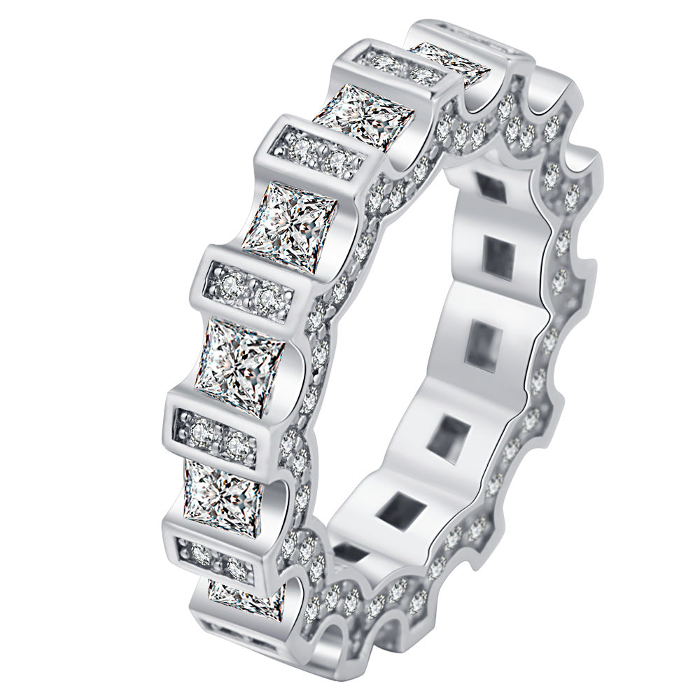 Princess-Cut CZ Channel Eternity Ring
