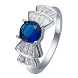 Round CZ Baguette Bow Ring
