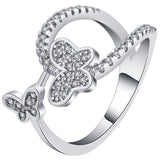 Pavé Butterfly Open Bypass Ring
