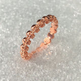 Rose Gold Tiny Skull Eternity Band Ring