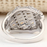 Baguette CZ Tiered Dome Statement Ring