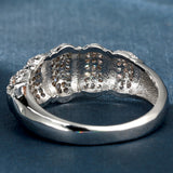 Pavé CZ Ribbed Segment Dome Ring