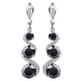 Black CZ Cascading Drop Jewelry Set