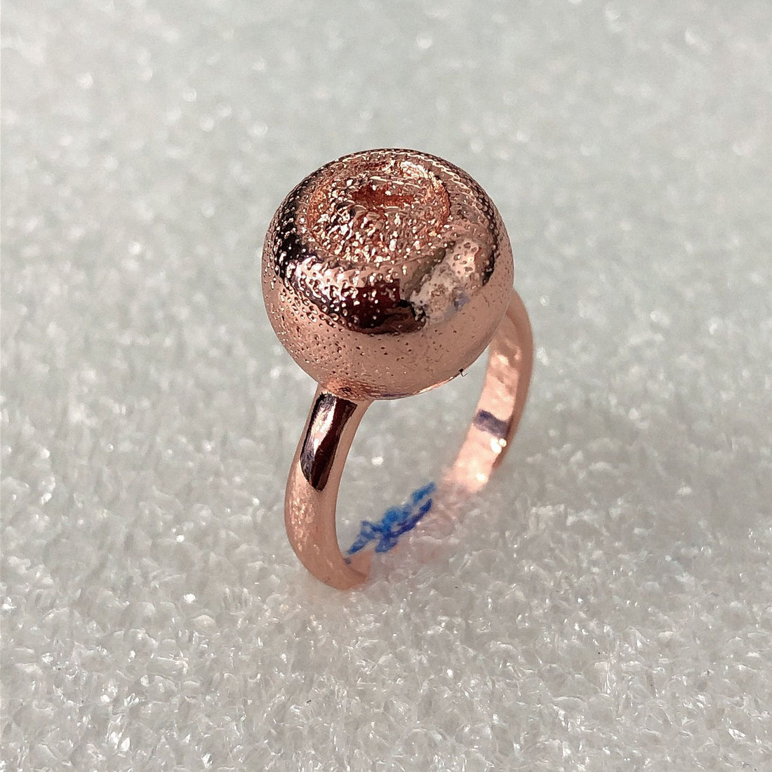 Textured Ball Dome Rose-Tone Ring