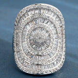 Baguette CZ Concentric Dome Cocktail Ring