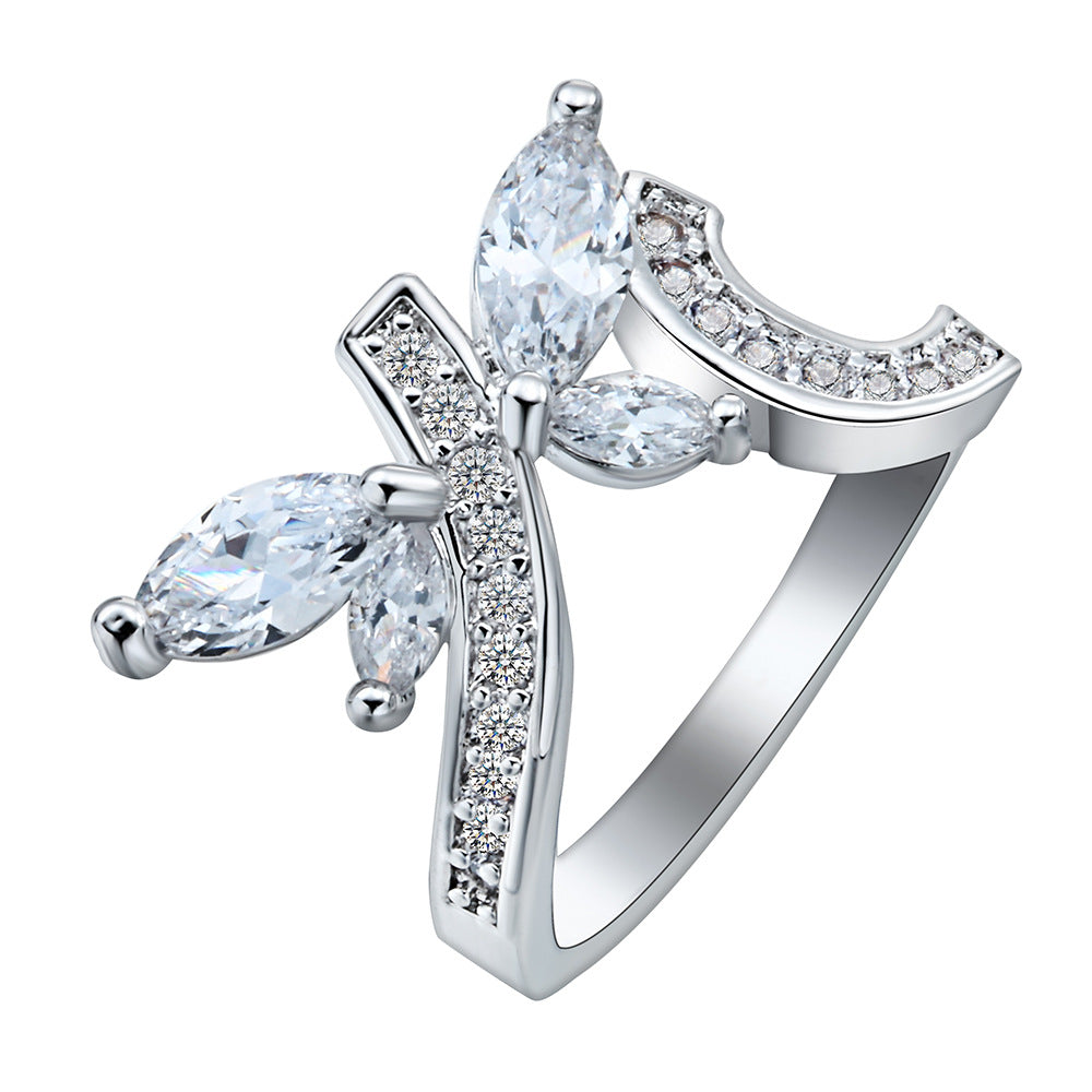 Marquise CZ Butterfly Bypass Ring