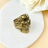 Silver Pirate Skull Biker Ring