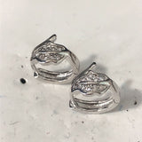 Pavé CZ Leaf Huggie Earrings