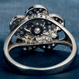 Pavé CZ Flower Blossom Statement Ring