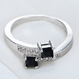 Black Princess CZ Toi Et Moi Ring
