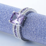 Lavender Princess-Cut Channel Ring