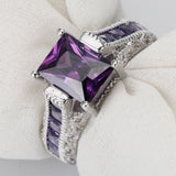 Amethyst-Purple Princess CZ Channel Ring
