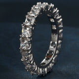 Square CZ Claw-Set Eternity Band Ring