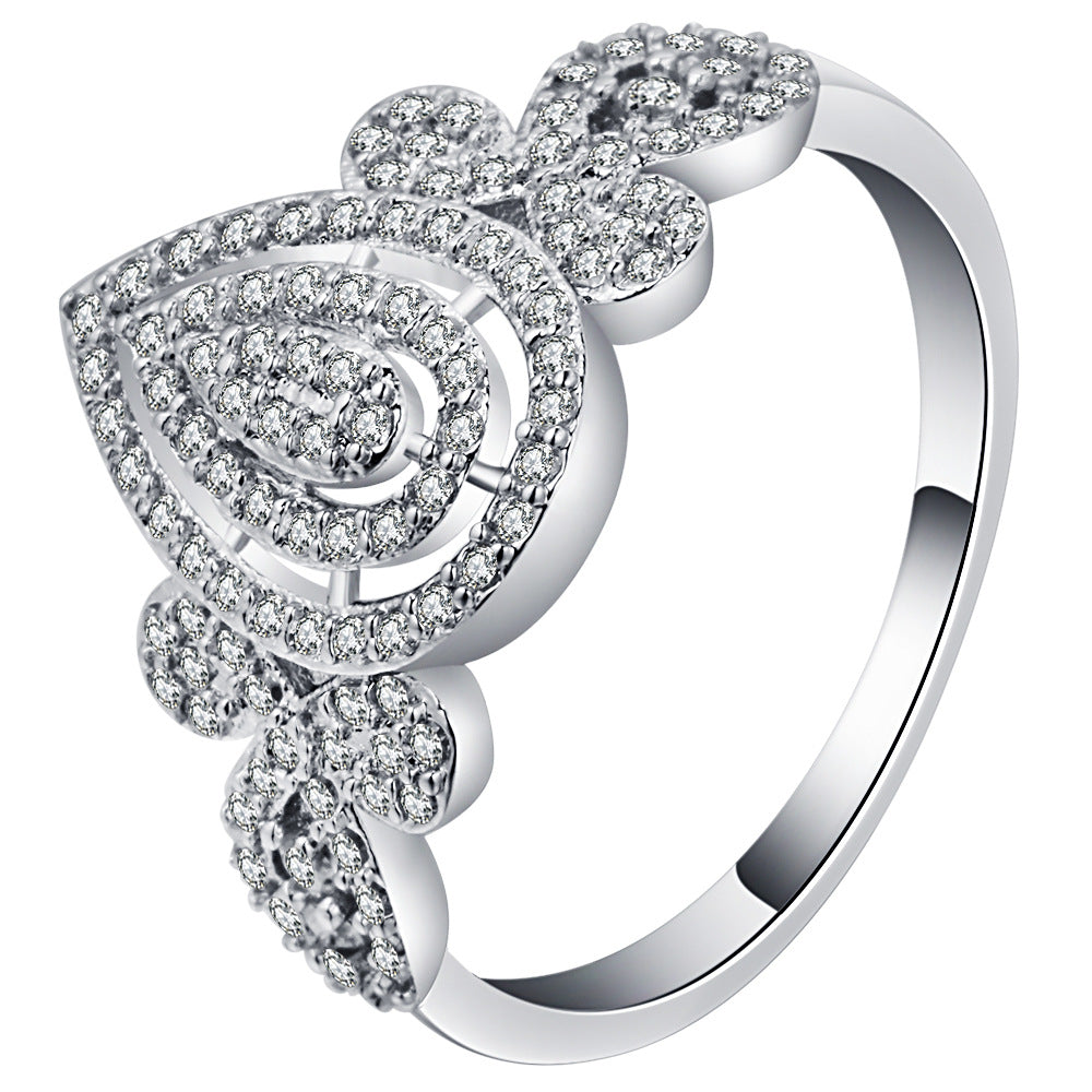 Pavé CZ Teardrop Swirl Statement Ring