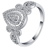 Pavé CZ Teardrop Swirl Statement Ring
