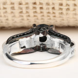 Black CZ Skull Gothic Engagement Ring