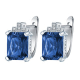 Sapphire-Blue Emerald-Cut CZ Jewelry Set