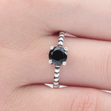 Black CZ Antique Rope Band Ring