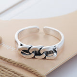 Curb Chain Link Open Cuff Ring