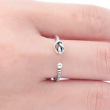 Love Knot Twisted Open Cuff Ring