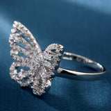 Butterfly CZ Pave Wrap Ring