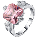 Pink Cushion CZ Geometric Accent Ring