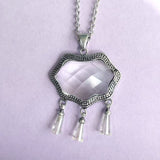 Crystal Tassel Pendant Necklace and Earrings Set