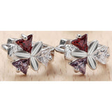 Pastel Trillion CZ Petal Flower Huggie Earrings