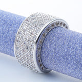 Wide Pavé CZ Lattice Cutout Band