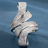 Pavé CZ Folded Ribbon Statement Ring