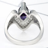 Purple Marquise CZ Horseshoe Pavé Ring
