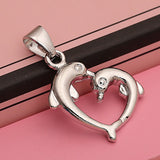 Kissing Dolphins Heart Pendant