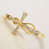 Pavé CZ Infinity Cross Ring