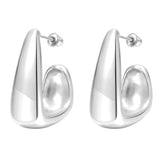 Chunky Gold Teardrop Hoop Earrings