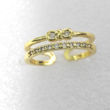 CZ Butterfly Adjustable Open Ring