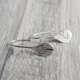 Engraved Dandelion Teardrop Hook Earrings
