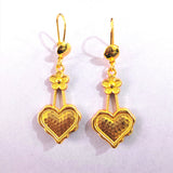 Hammered Heart Dangle Earrings