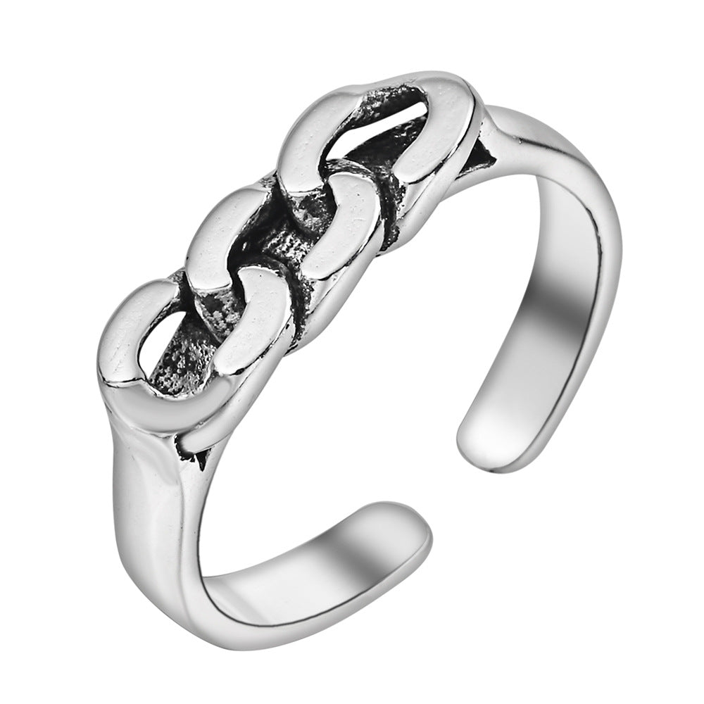 Curb Chain Link Open Cuff Ring