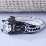 Skull Gothic CZ Solitaire Ring
