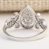 Pavé CZ Teardrop Swirl Statement Ring