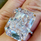Clear Radiant-Cut CZ Statement Cocktail Ring