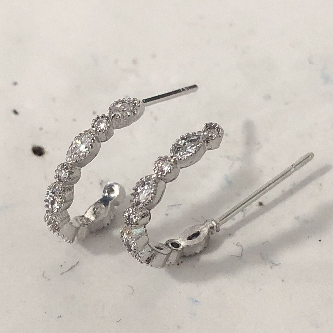 Marquise Pavé Open C-Hoop Earrings