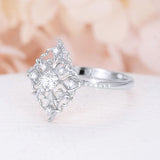 Art Deco Filigree CZ Milgrain Ring