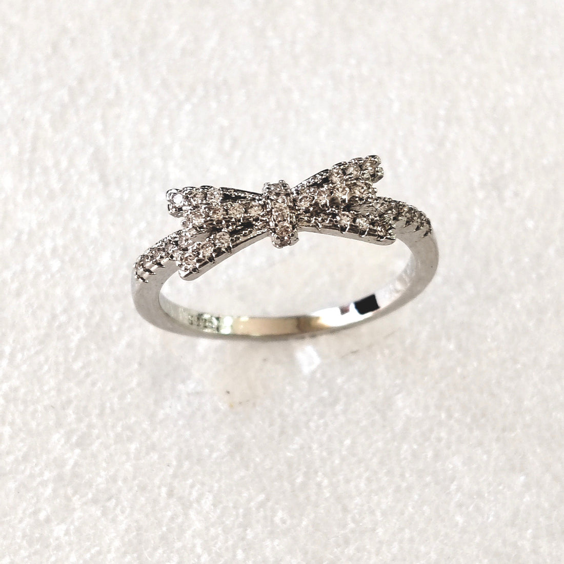 Dainty CZ Bow Ring